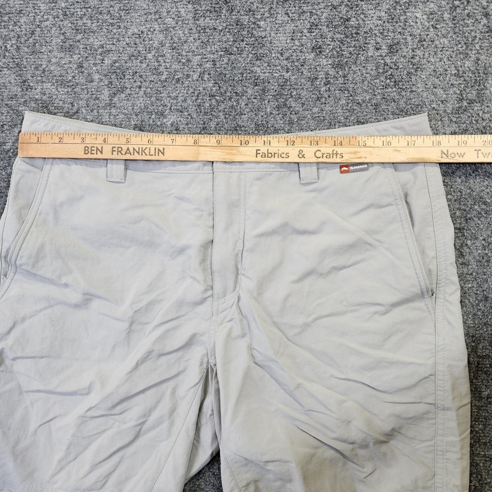 Simms Shorts Mens 36 Gray 8" Nylon Chino Lightweight Fishing Hiking Outdoor - Picture 6 of 10